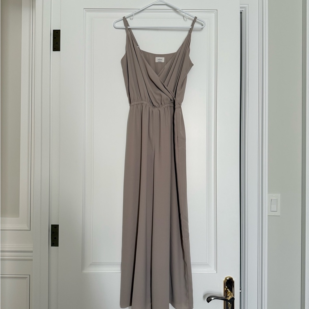Aritzia Taupe Wilfred Melodie Jumpsuit with Pockets Size S
